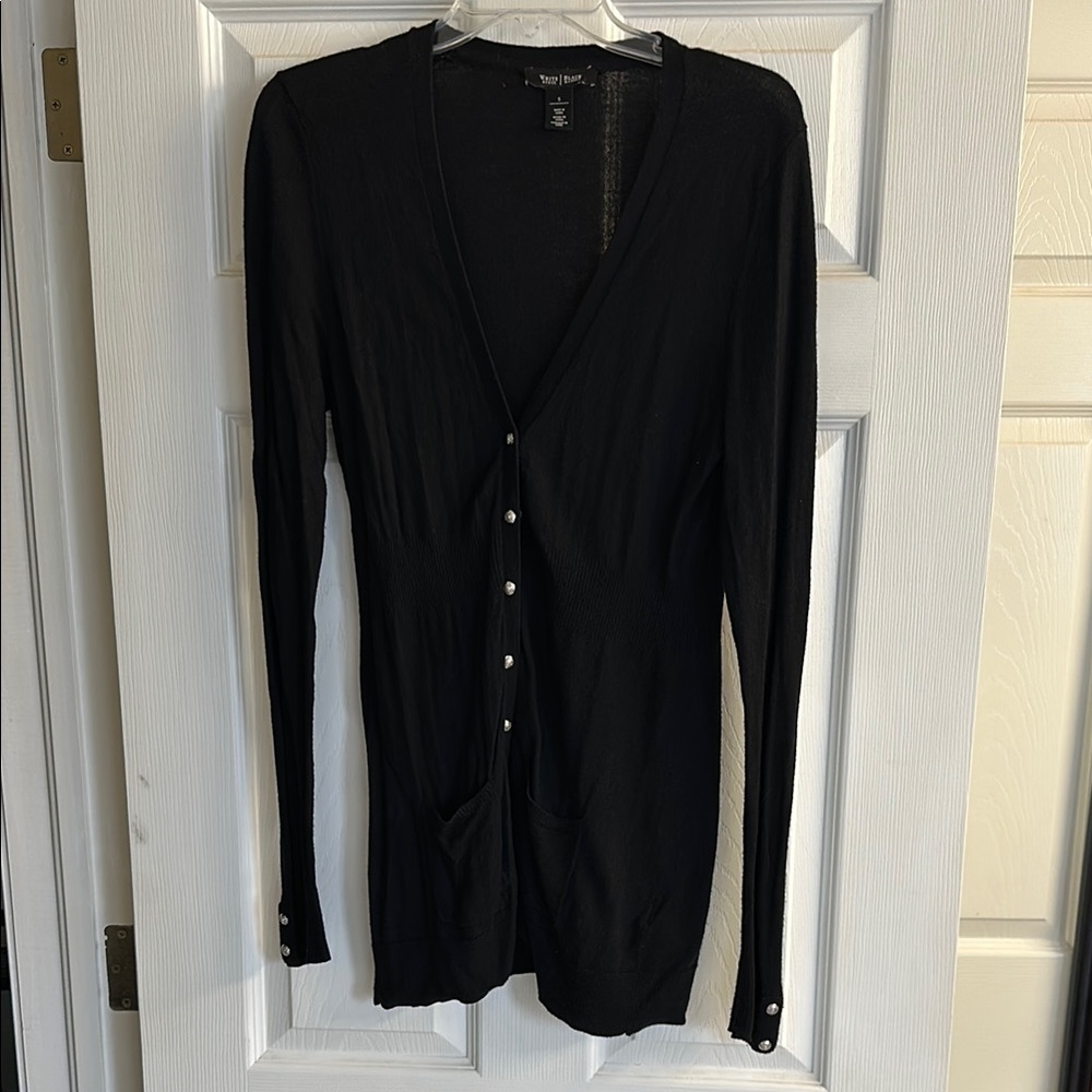 WHBM Black Button-Up Cardigan